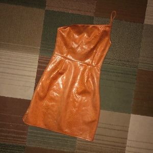 Leather snakeskin dress